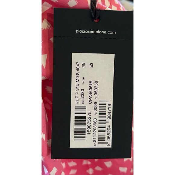 Piazza Sempione Casual Cotton Blend Pant in Pink & White NWT Size 48/12 - Picture 9 of 9